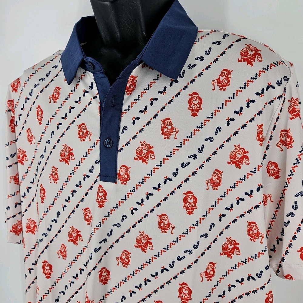 New Christmas Santa Clause Rare Yatta Retro‎ Golf Polo Size Large